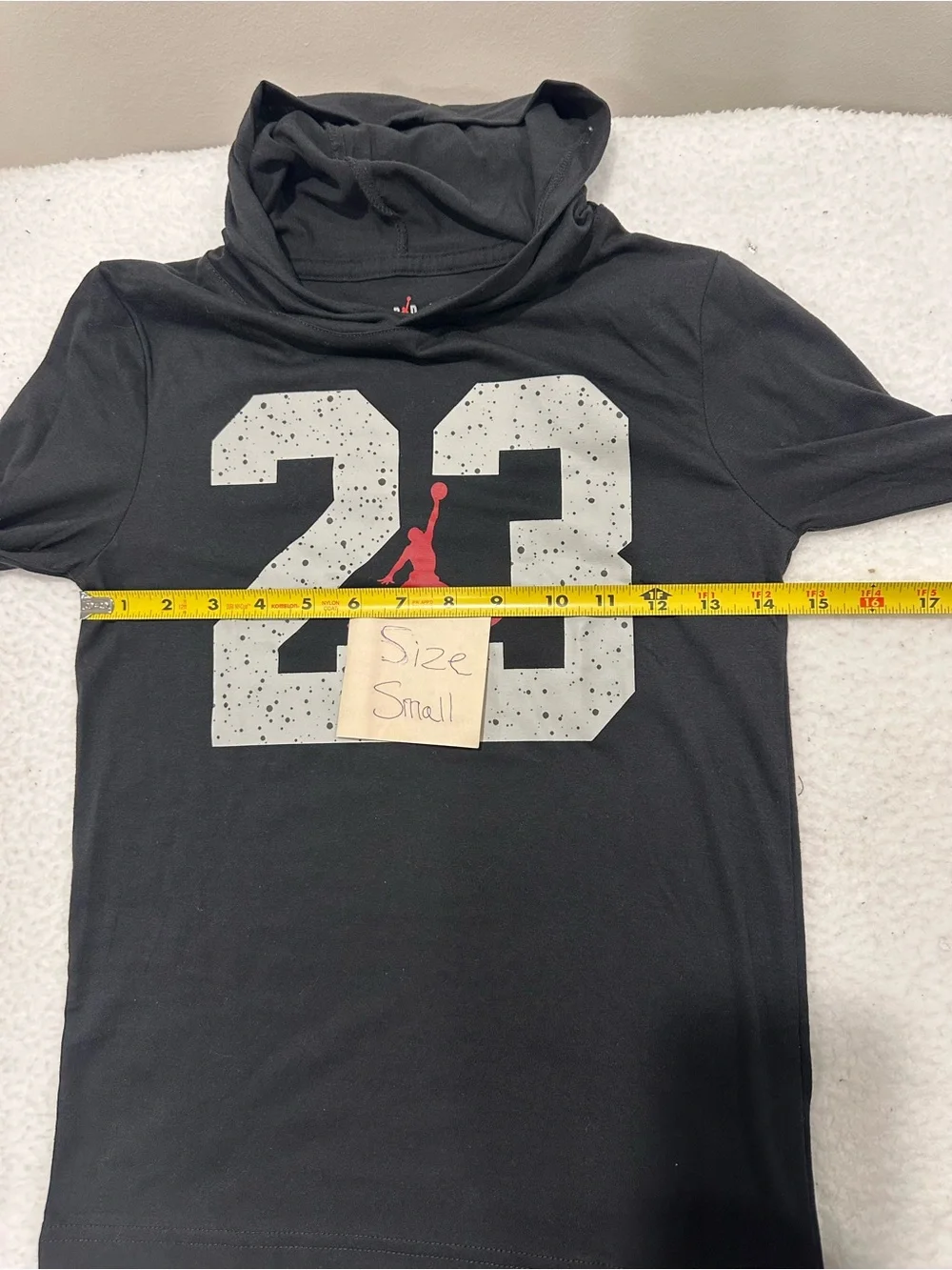 Boy’s Jordan Black Hooded Long Sleeve Tee